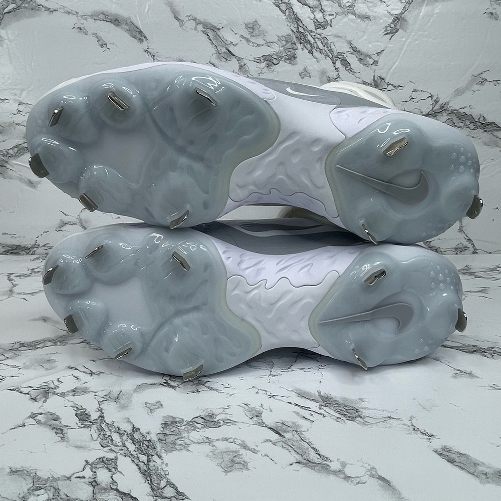 Nike Alpha Huarache Elite 4 Mid Gray White Baseball Cleats Men's 11 FD2744-102 - Picture 6 of 7